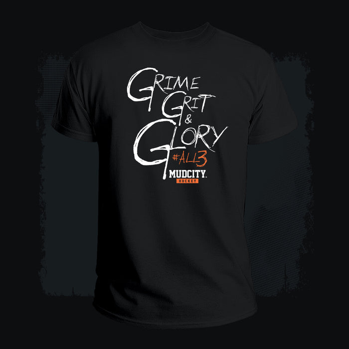 MudCity Grime, Grit & Glory #ALL3 T-Shirt #3541
